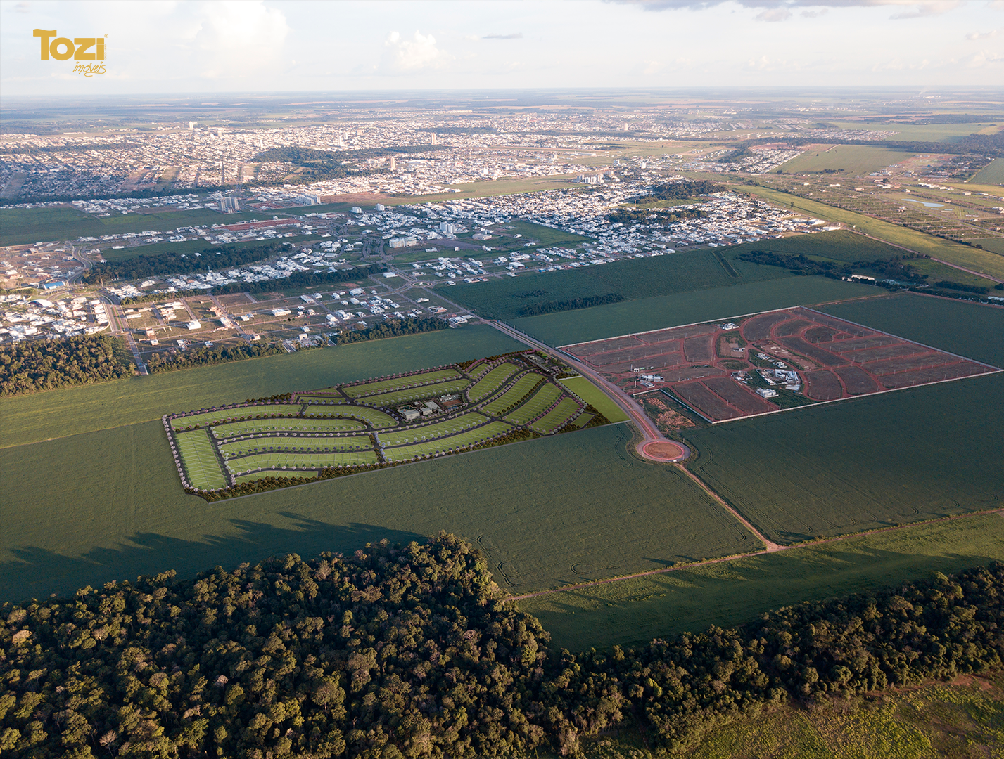 Vista aérea do empreendimento